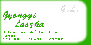 gyongyi laszka business card